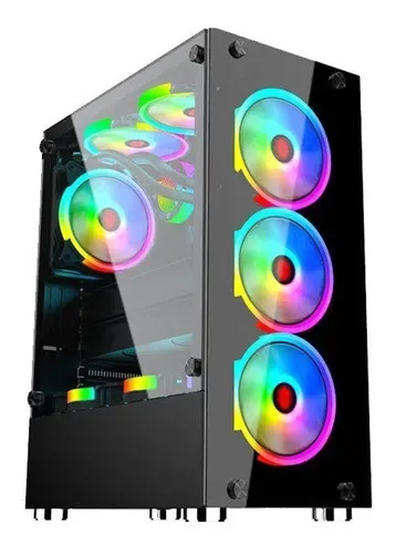 GABINETE GAMER SHURE 134 + 4 COOLER RGB CON CONTROLADORA