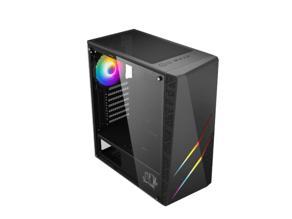 GABINETE RAPTOR BLAZE FORCE TG MID TOWER RGB FAN X1 - Imagen 3