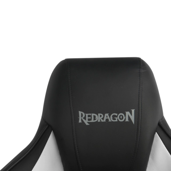 Silla de escritorio Redragon C502 Capricornus gamer ergonómica negra y blanca con tapizado de cuero sintético - Imagen 5