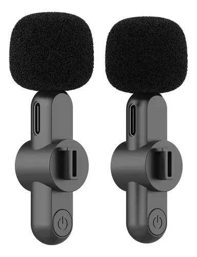 2 Micrófonos Corbatero Inalambrico Soul Con Bateria Celular Color Negro usb c - Imagen 2