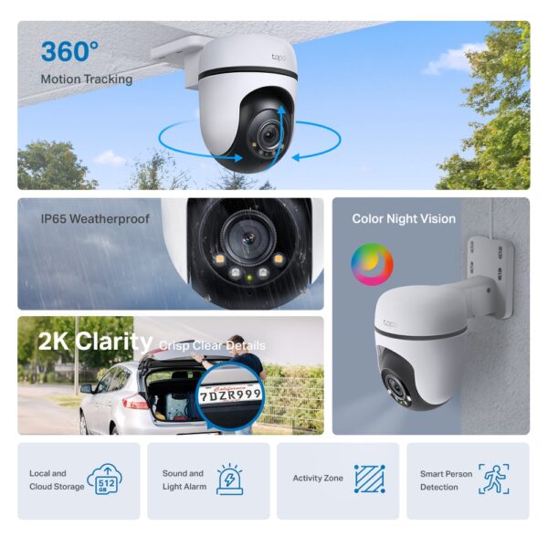 CAMARA IP CLOUD TP-LINK TAPO C510W PTZ EXTERIOR 360 - Imagen 4