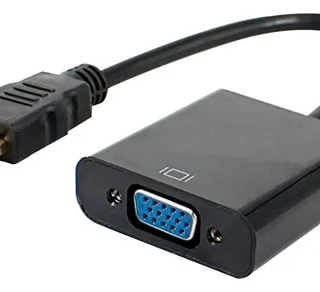 Conversor De Video Hdmi A Monitor Vga Para Pc En Hd Color Negro