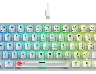 Teclado Gamer Havit Kb903l Mecánico 60% Usb C Switch White