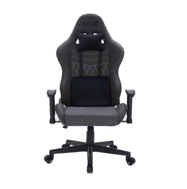 SILLA GAMER RAPTOR THRONE R1 TELA NEGRA EST METALICA H/ 130kg