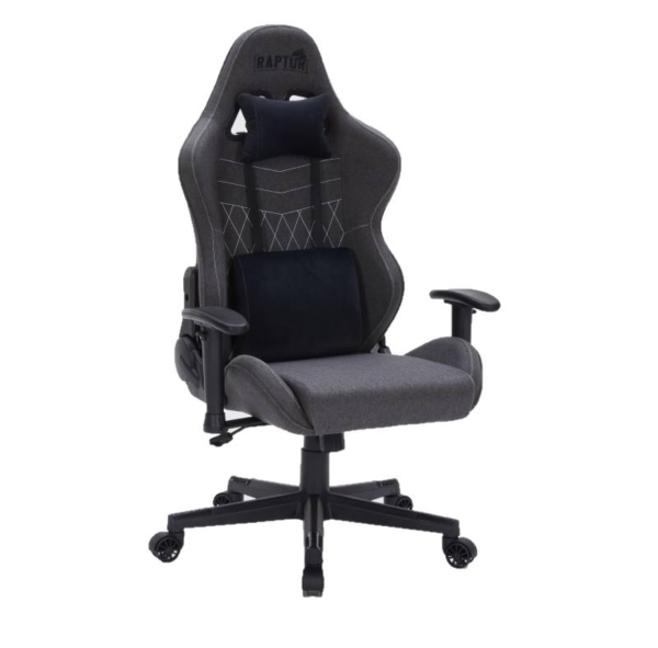 SILLA GAMER RAPTOR THRONE R1 TELA NEGRA EST METALICA H/ 130kg - Imagen 3