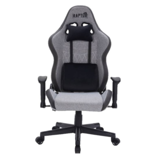 SILLA GAMER RAPTOR THRONE R1 TELA GRIS EST METALICA H/ 130kg