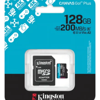 TARJETA DE MEMORIA KINGSTON CANVAS GO PLUS CON ADAPTADOR SD 128GB