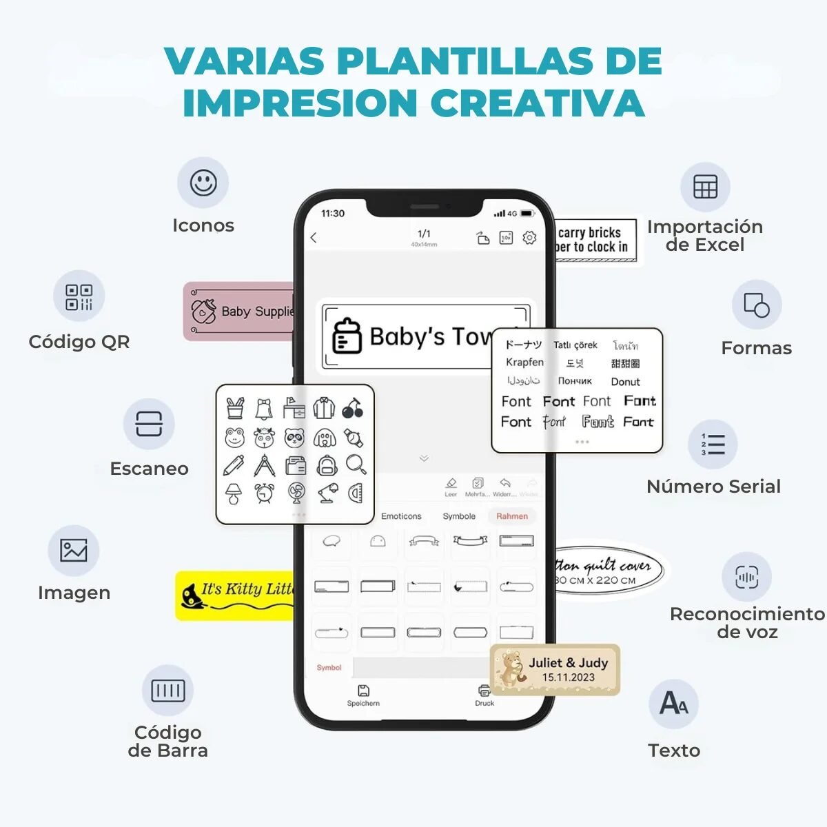 IMPRESORA TERMICA DE ETIQUETAS GLOBAL PORTATIL 12mm - Imagen 3