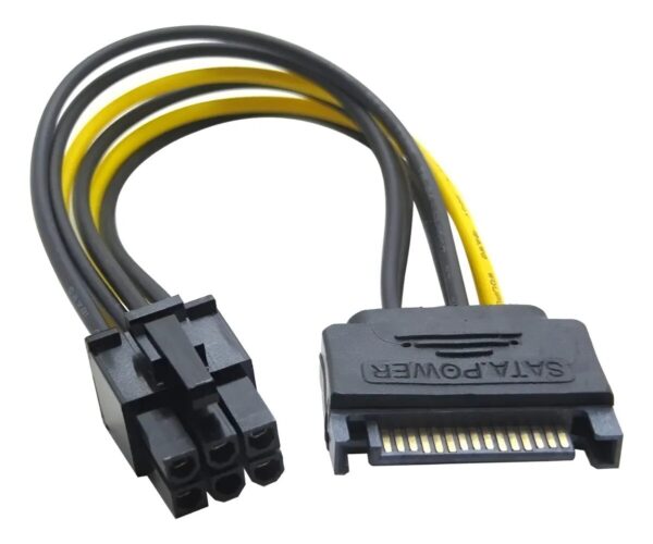 CALBE ADAPTADOR ALIMENTACION SATA A CONECTOR 6 PIN 15CM PCI