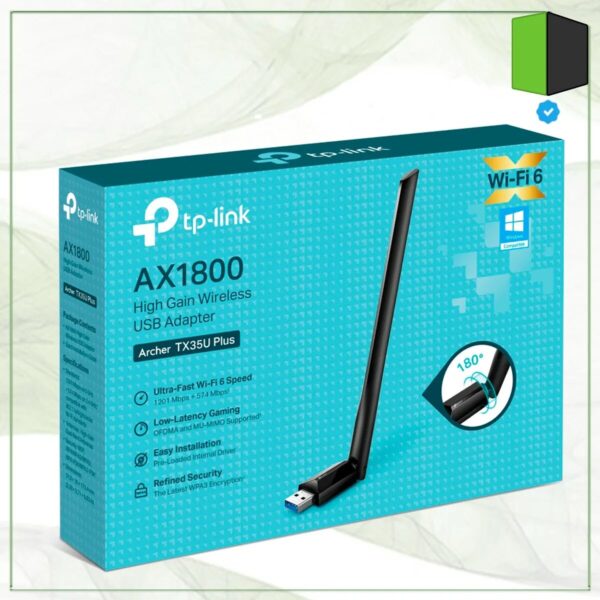 PLACA RED TP-LINK ARCHER TX35U PLUS WI-FI 6 AX1800 - Imagen 3
