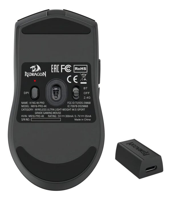 MOUSE REDRAGON KING PRO 4K M916 BLACK - Imagen 4