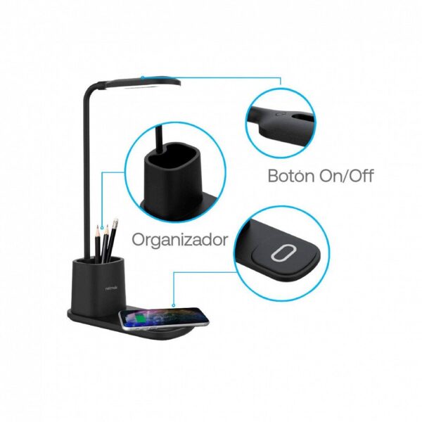 LAMPARA LED / CARGADOR INALAMBRICO NETMAK CL13 - Imagen 3