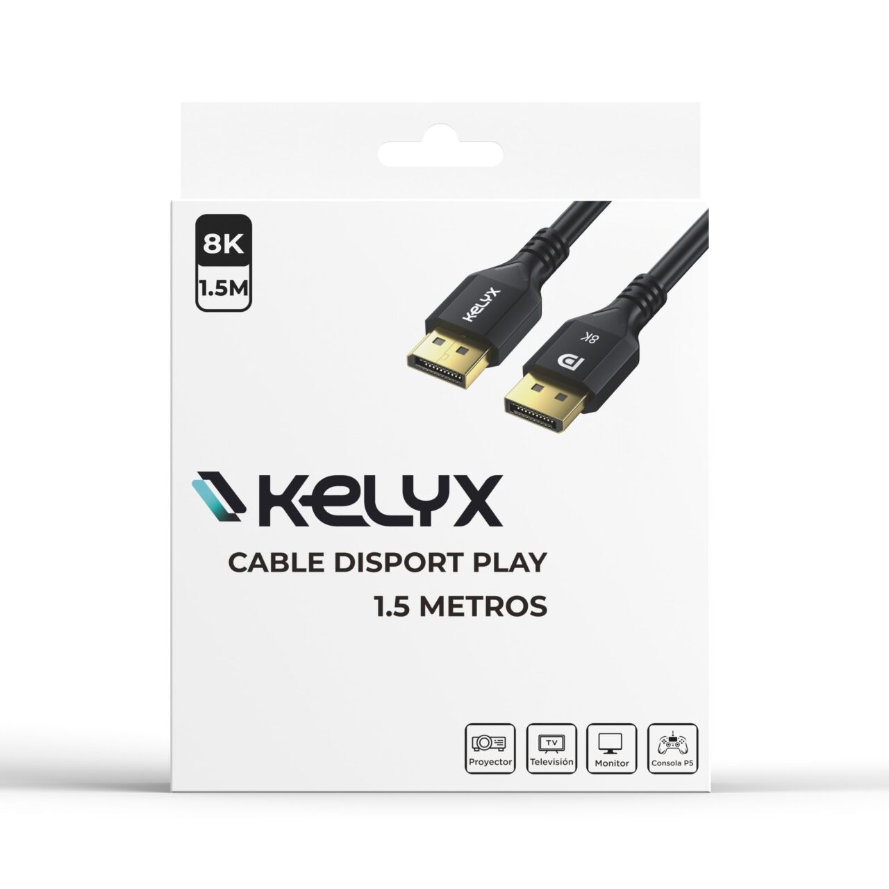 Cable Display Port 1.4 4K a 120Hz / 8K 60Hz 48Gbps 1.5 mt KELYX - Imagen 2