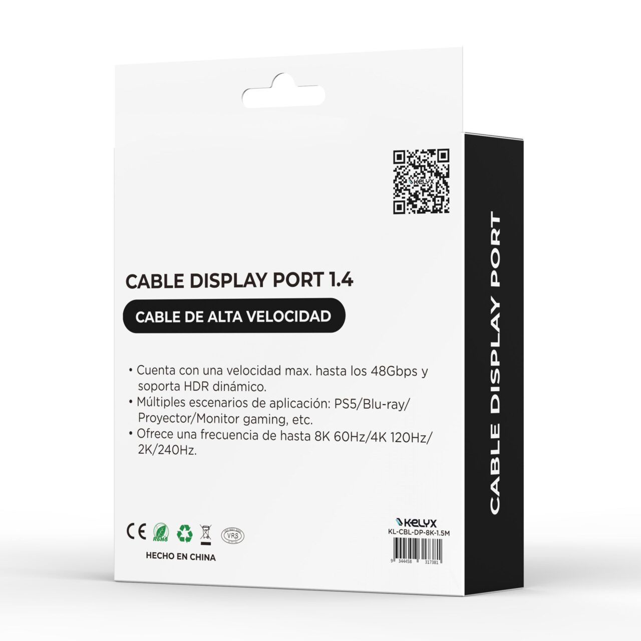 Cable Display Port 1.4 4K a 120Hz / 8K 60Hz 48Gbps 1.5 mt KELYX - Imagen 3