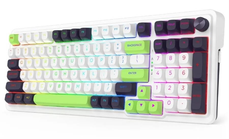 TECLADO INALAMBRICO 3 EN 1 REDRAGON EISA MAX White/Black/Green