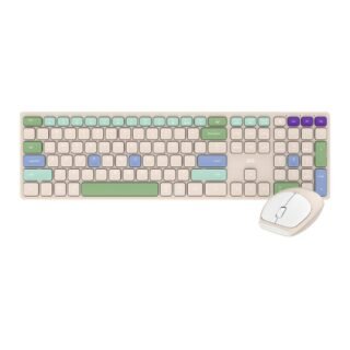 Kit Teclado y Mouse Inalambrico Fantech Go WK895 POP OFFICE Beige