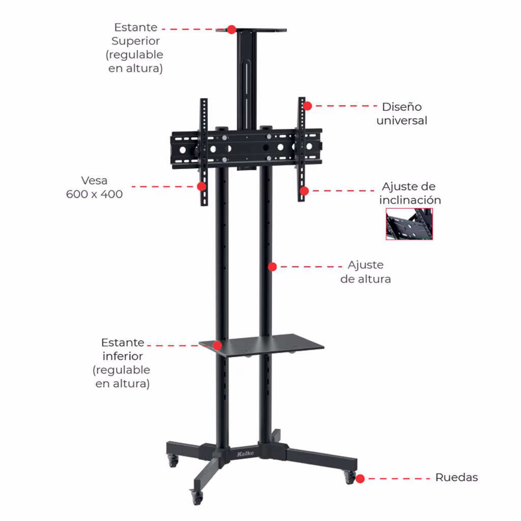 Soporte de Pie para TV 32’’ a 70’’ KVS-536 kolke