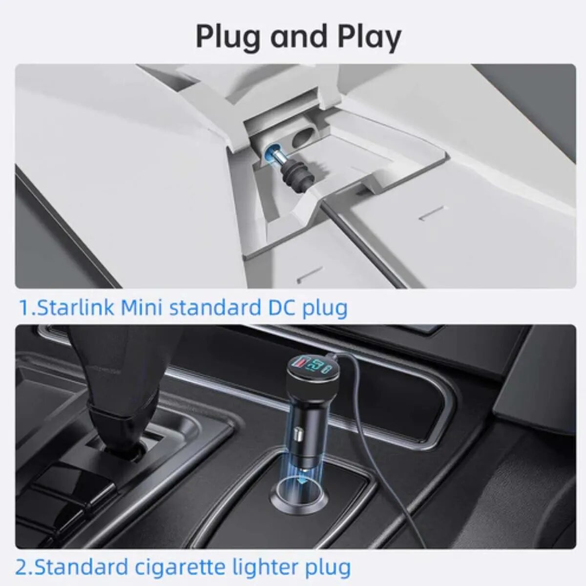 CARGADOR 12V+CABLE STARLINK MINI CON CABLE 2 MTS - Imagen 2