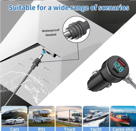 CARGADOR 12V+CABLE STARLINK MINI CON CABLE 5 MTS - Imagen 2