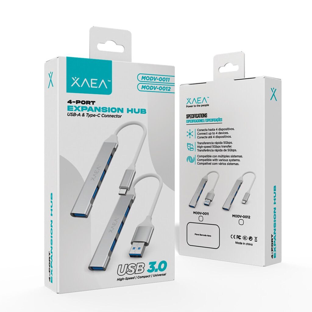 Hub Usb Xaea 4 Puertos 3.0 Adaptador usb-C - Imagen 2
