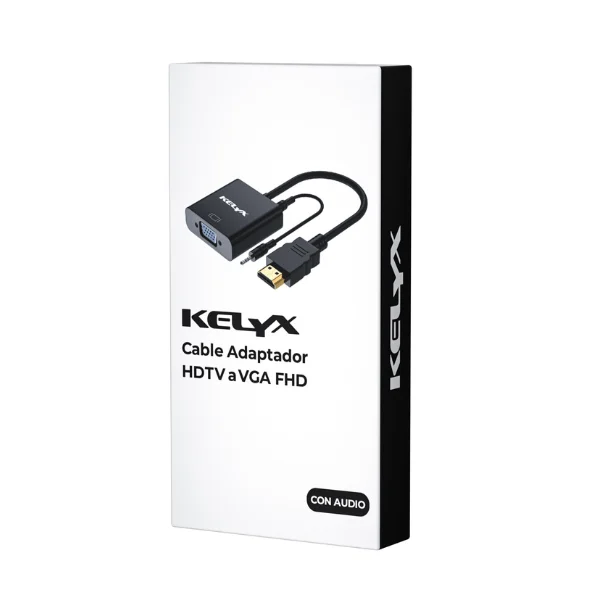 Adaptador Kelyx HDMI a VGA 1080p c/audio - Imagen 2