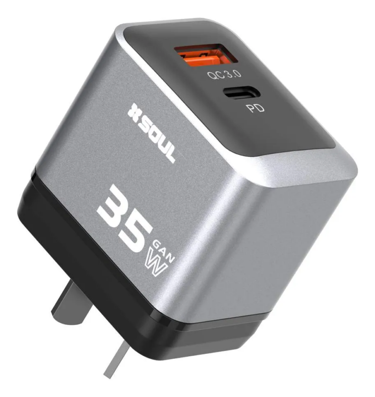 Cargador Soul 35w Silver Pd Usb-c Y Usb-a