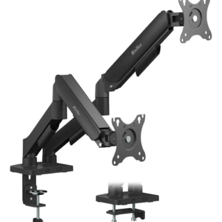 Soporte Articulado Kolke Para 2 Monitores Sistema Hidráulico Negro