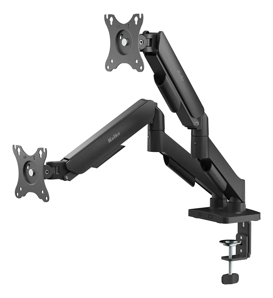 Soporte Articulado Kolke Para 2 Monitores Sistema Hidráulico Negro - Imagen 3