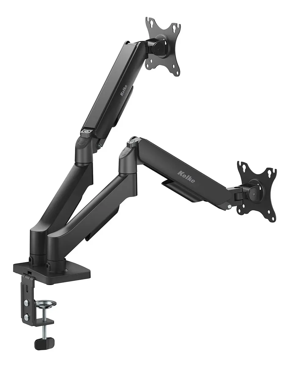 Soporte Articulado Kolke Para 2 Monitores Sistema Hidráulico Negro - Imagen 4