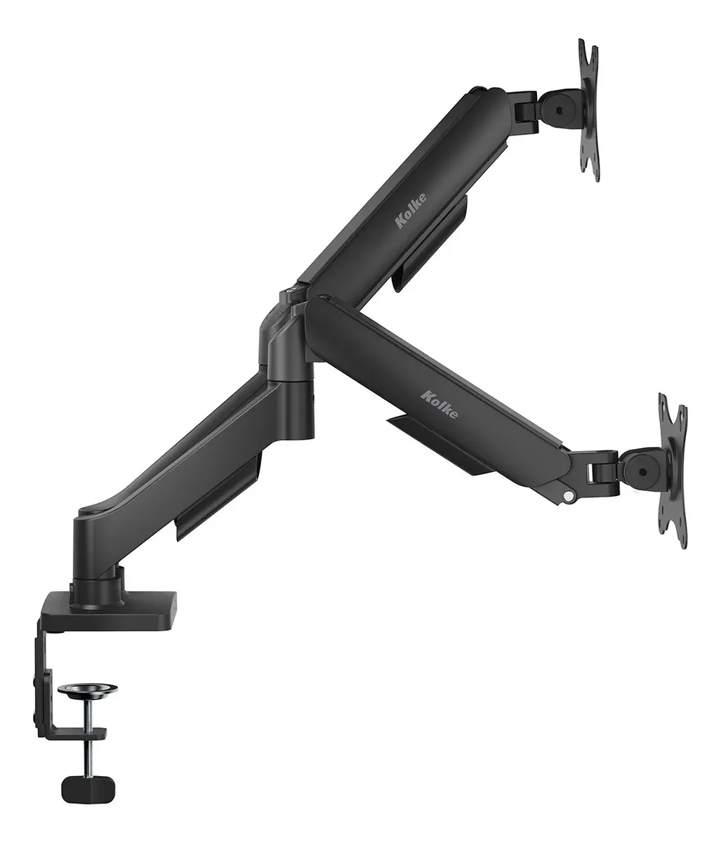 Soporte Articulado Kolke Para 2 Monitores Sistema Hidráulico Negro - Imagen 5