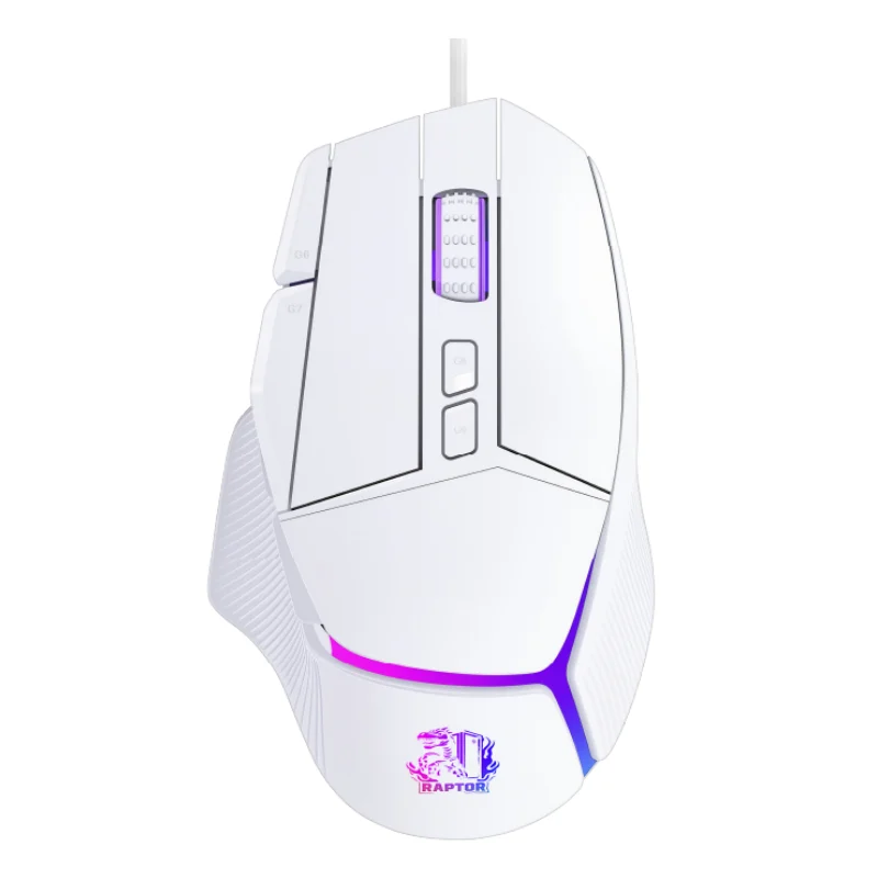 Mouse Gamer Raptor Storm Grip 9 botones 8000dpi retroiluminado White