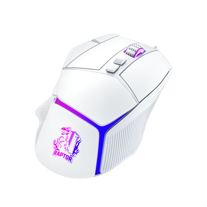 Mouse Gamer Raptor Storm Grip 9 botones 8000dpi retroiluminado White - Imagen 4