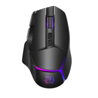 Mouse Gamer Raptor Storm Grip Wireless 9 botones 24000dpi retroiluminado c/soft Black