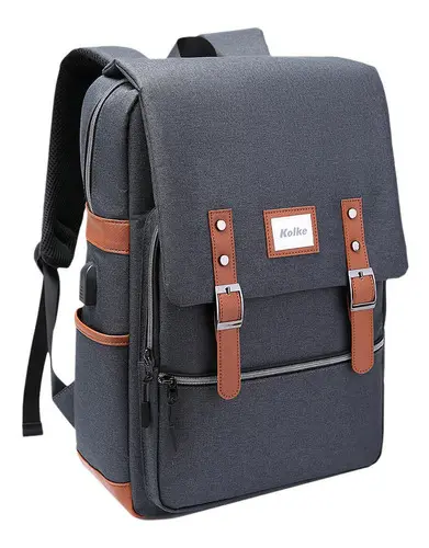 Mochila Kolke Kvm-534 Urbana Porta Notebook Puerto Usb Doble Cierre Reforzada
