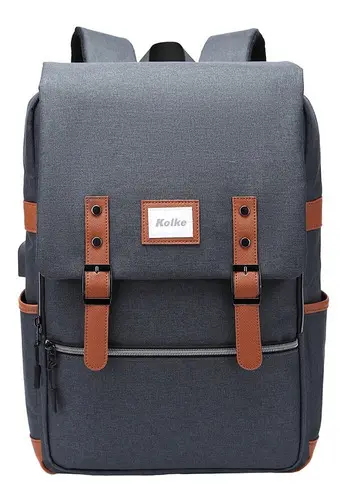 Mochila Kolke Kvm-534 Urbana Porta Notebook Puerto Usb Doble Cierre Reforzada - Imagen 2