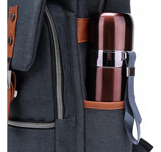 Mochila Kolke Kvm-534 Urbana Porta Notebook Puerto Usb Doble Cierre Reforzada - Imagen 5