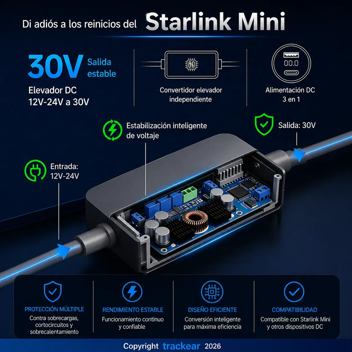 Adaptador 12 A 30volts Para Starlink Mini - Imagen 3