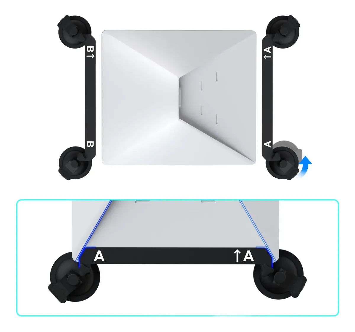 Soporte Con Ventosas Compatible Con Starlink Mini Para Auto - Imagen 2